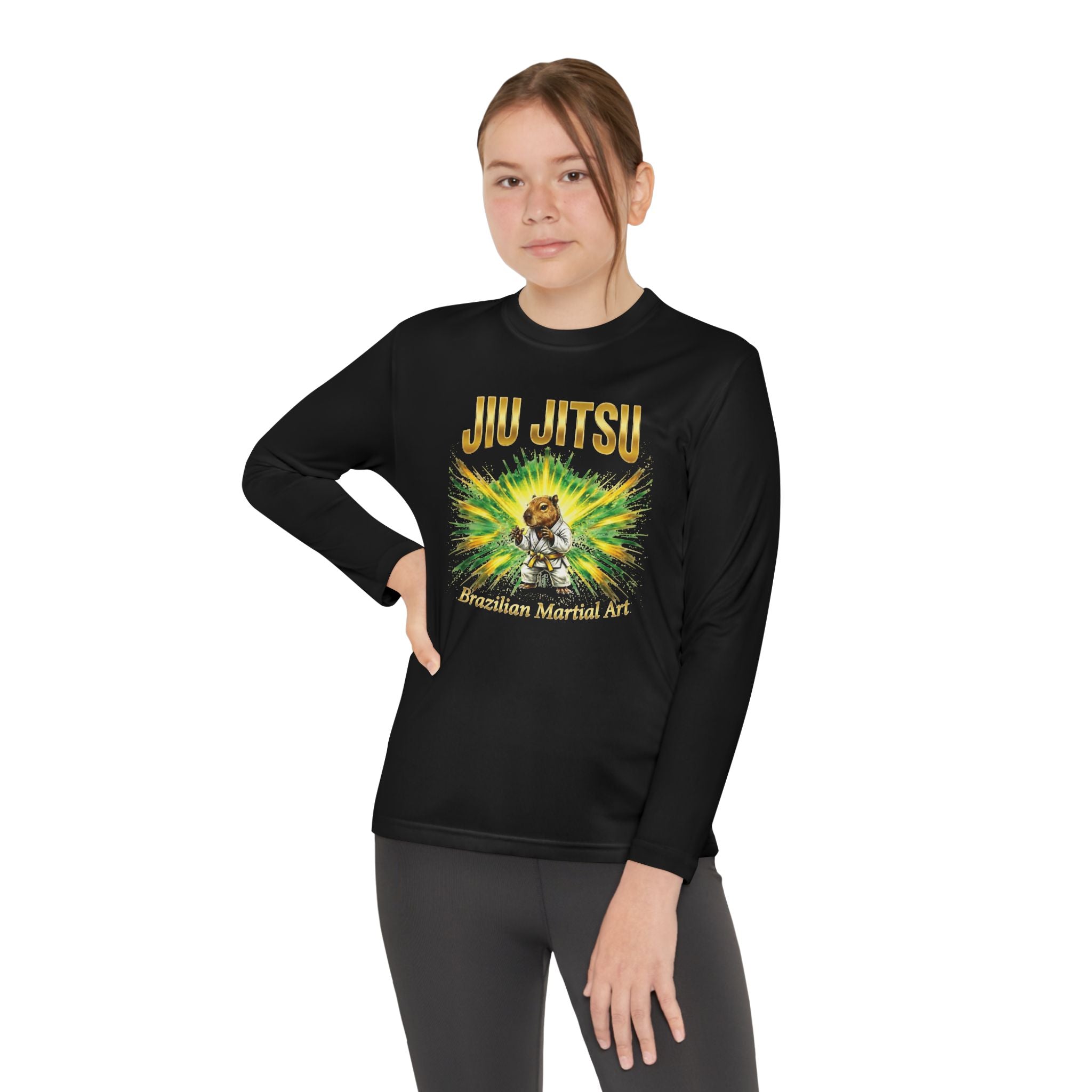 Capibara Fighter - Youth Long Sleeve Competitor Tee